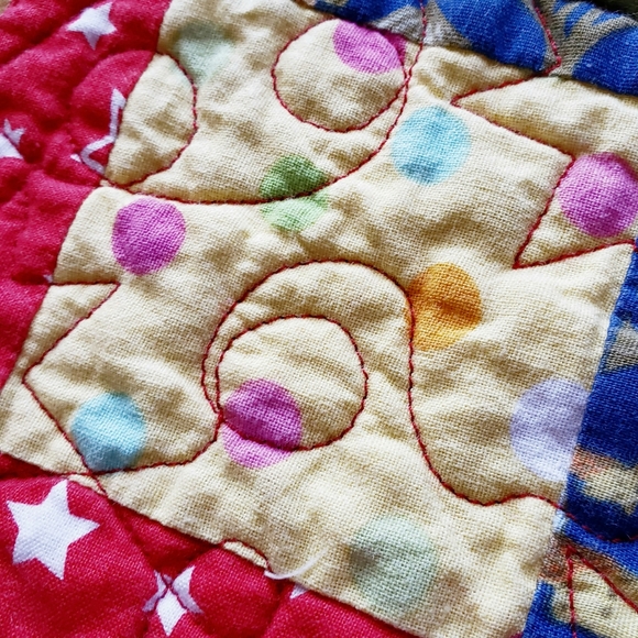 Child's Colorful Lap Quilt or Bed Coverlet Handmade - Picture 6 of 10